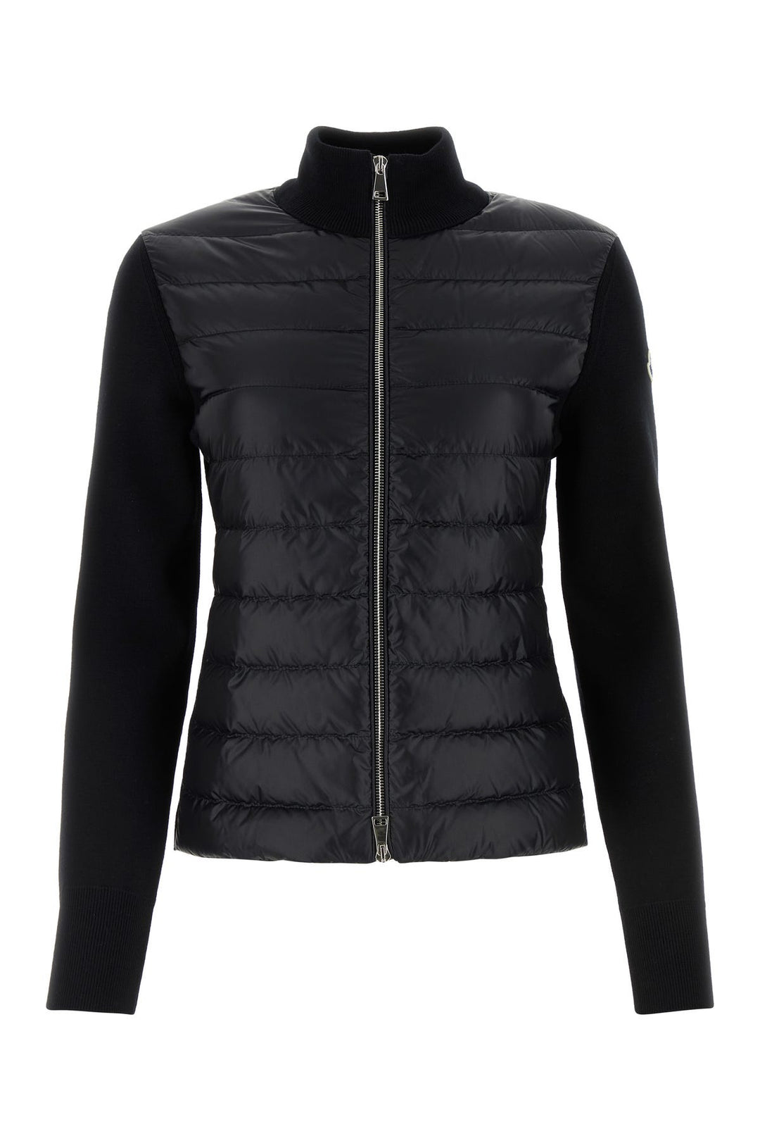 Black nylon down jacket