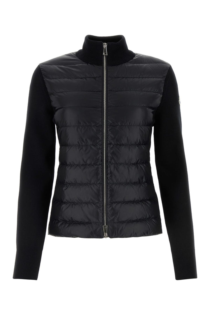 Black nylon down jacket
