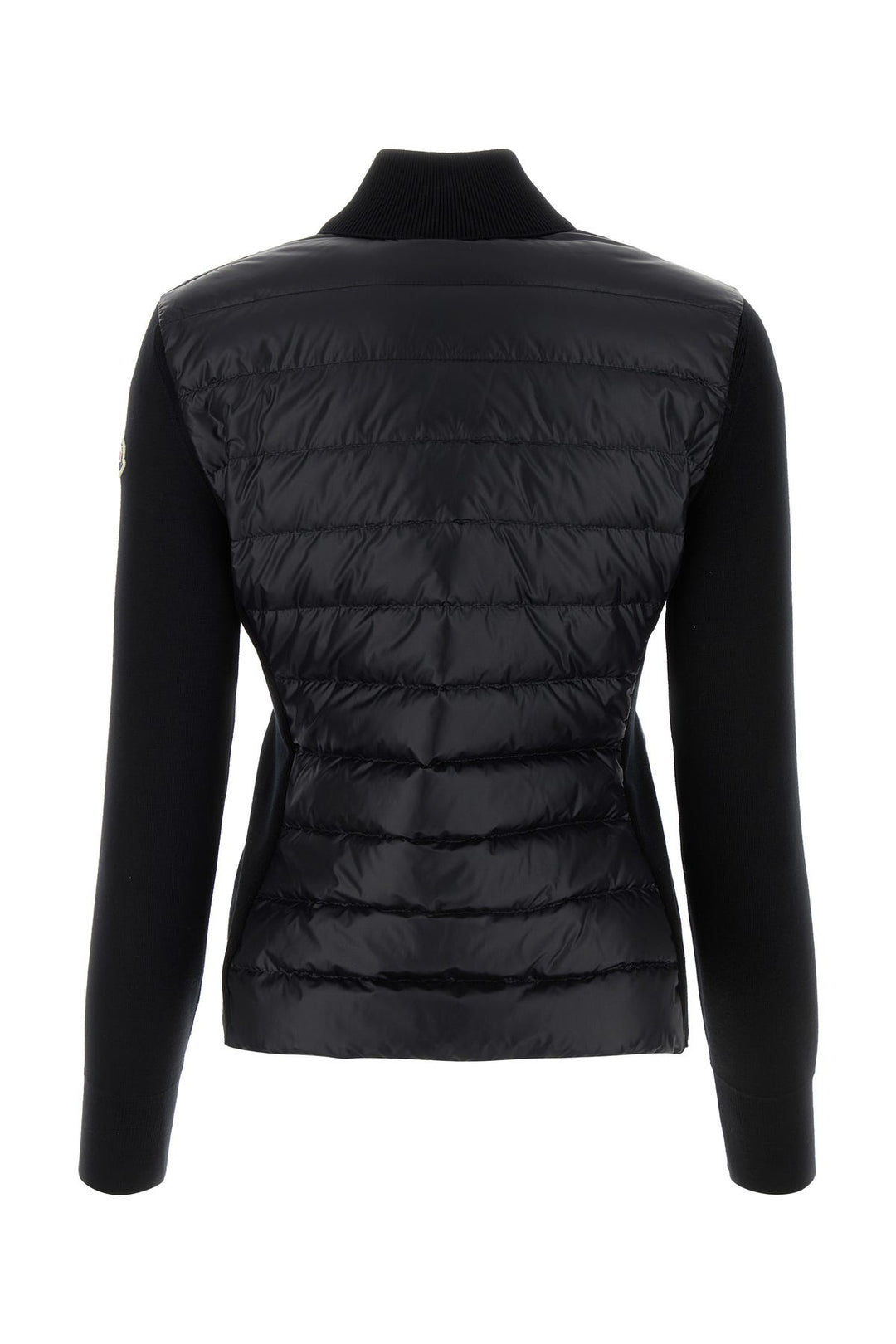 Black nylon down jacket