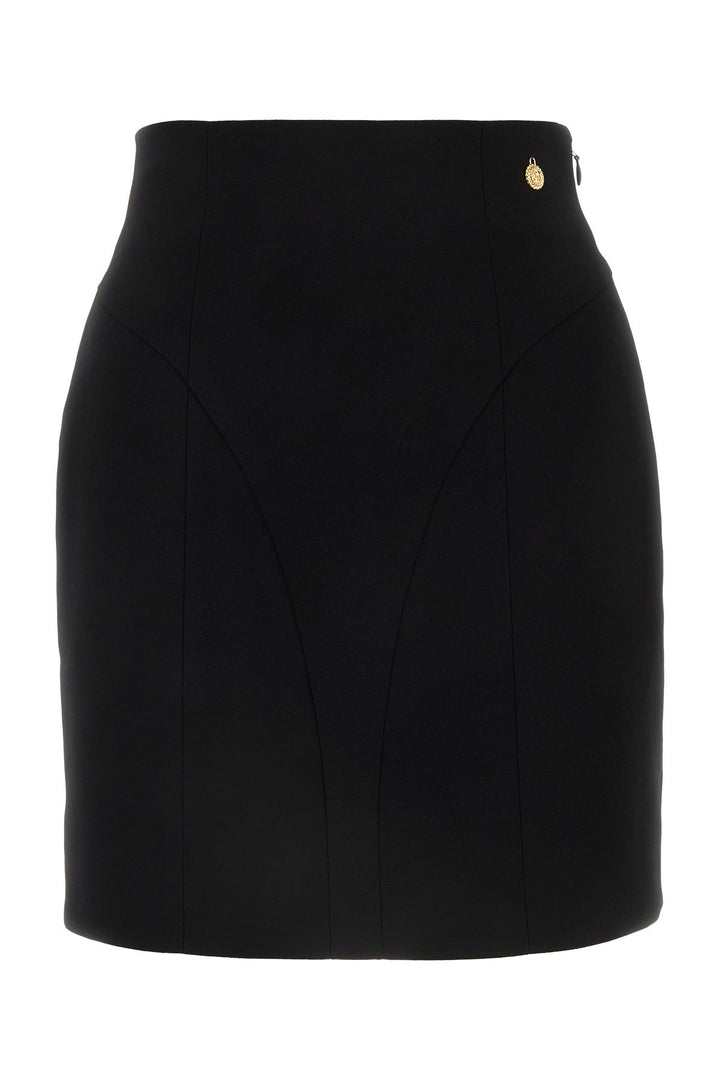 Black viscose mini skirt