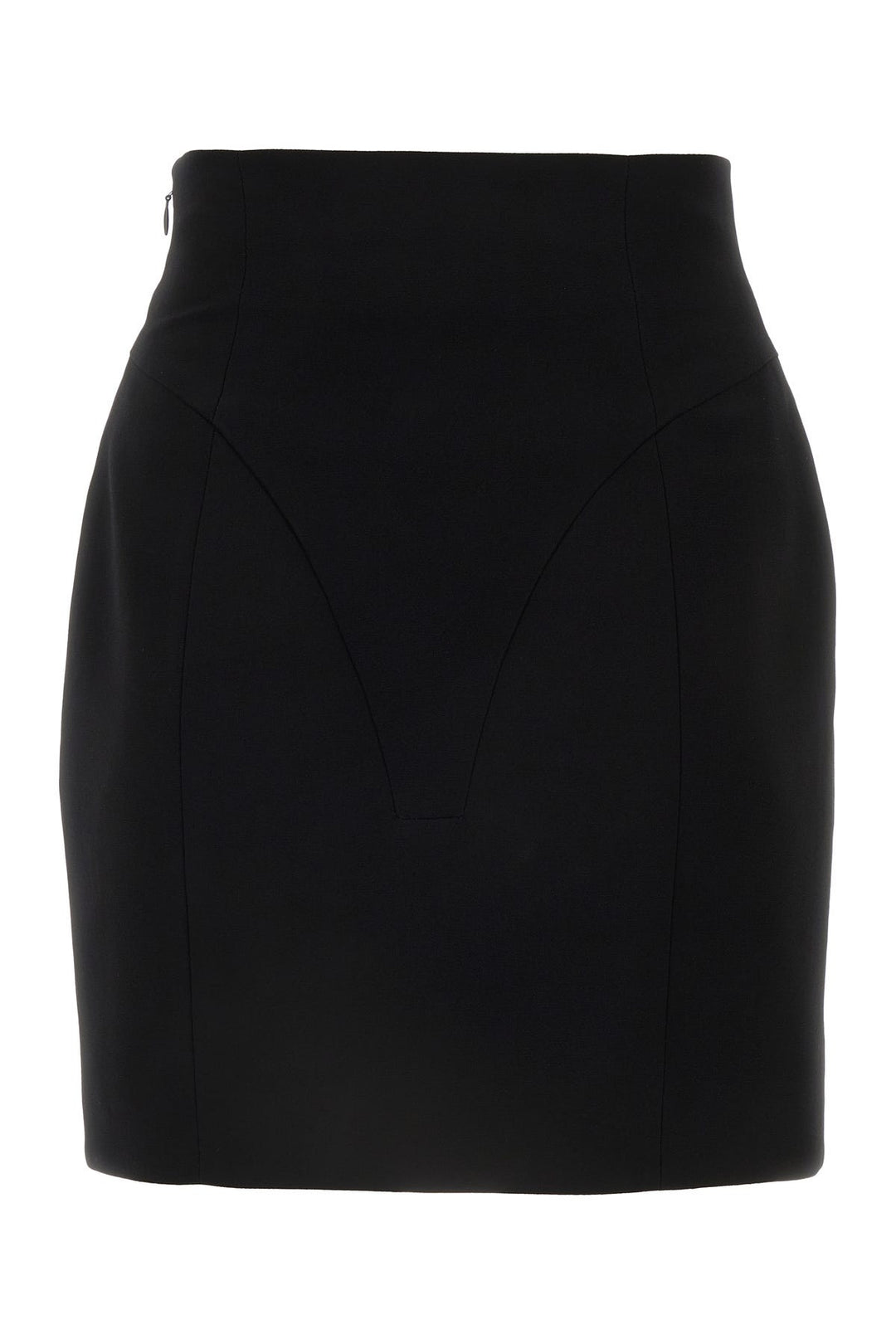 Black viscose mini skirt