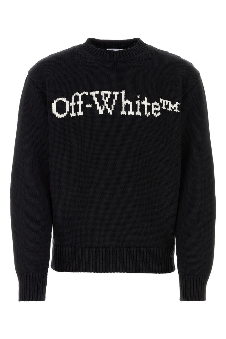 Black cotton blend sweater