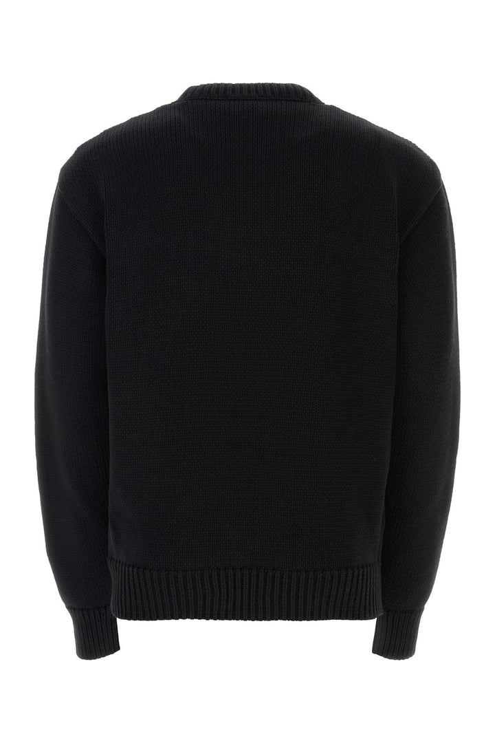 Black cotton blend sweater
