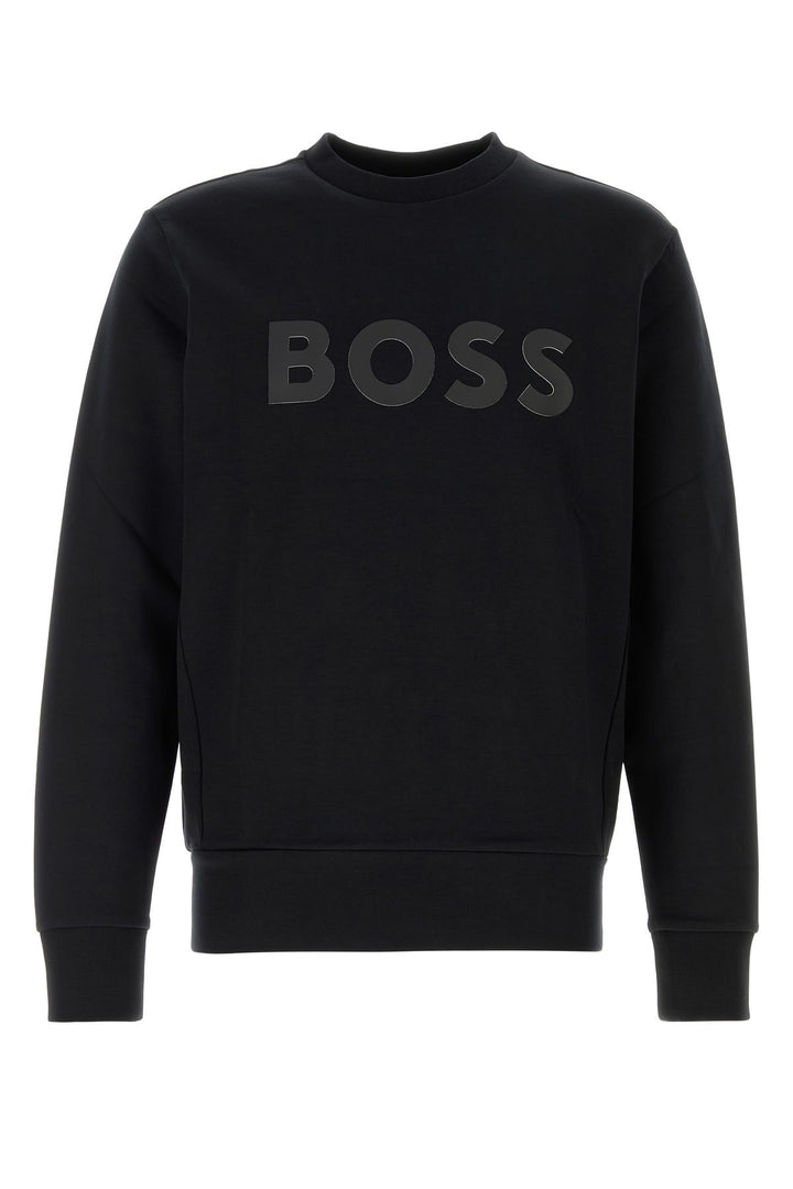 Black stretch cotton sweatshirt
