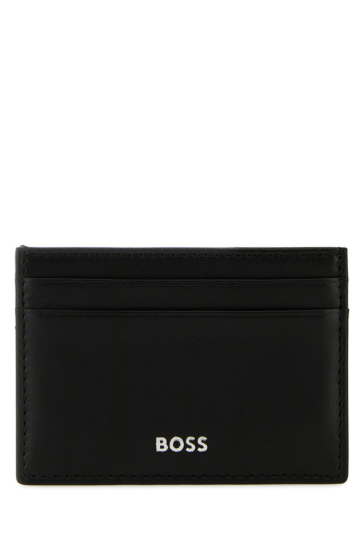 Black leather card holder