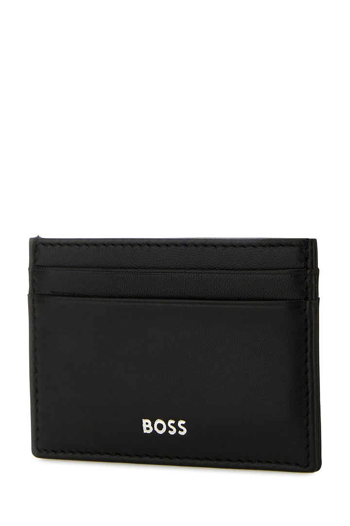 Black leather card holder