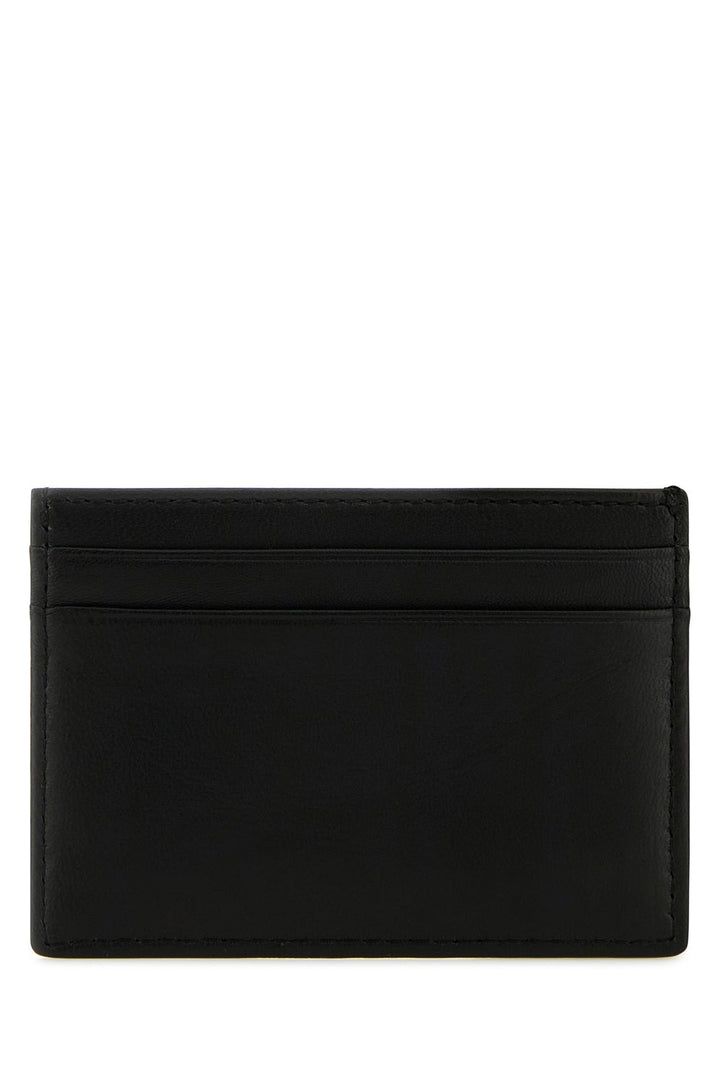 Black leather card holder