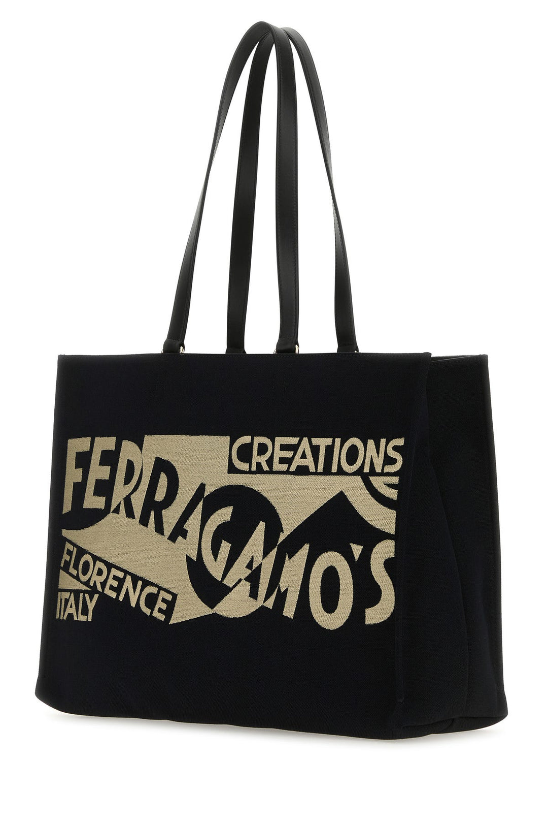 Black canvas large TT Sign shopping bag