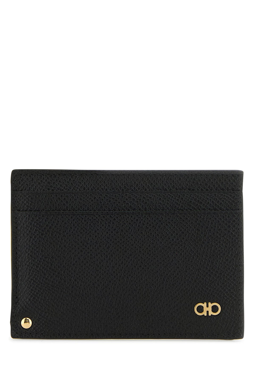 Black leather card holder