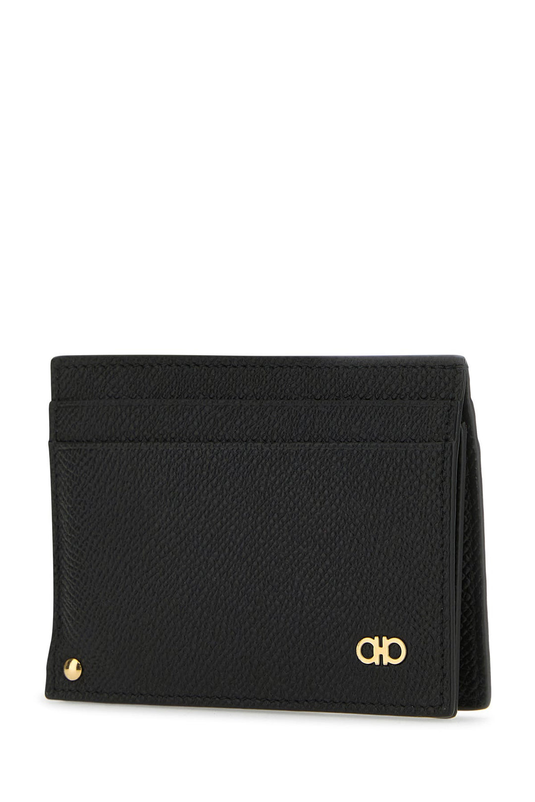 Black leather card holder