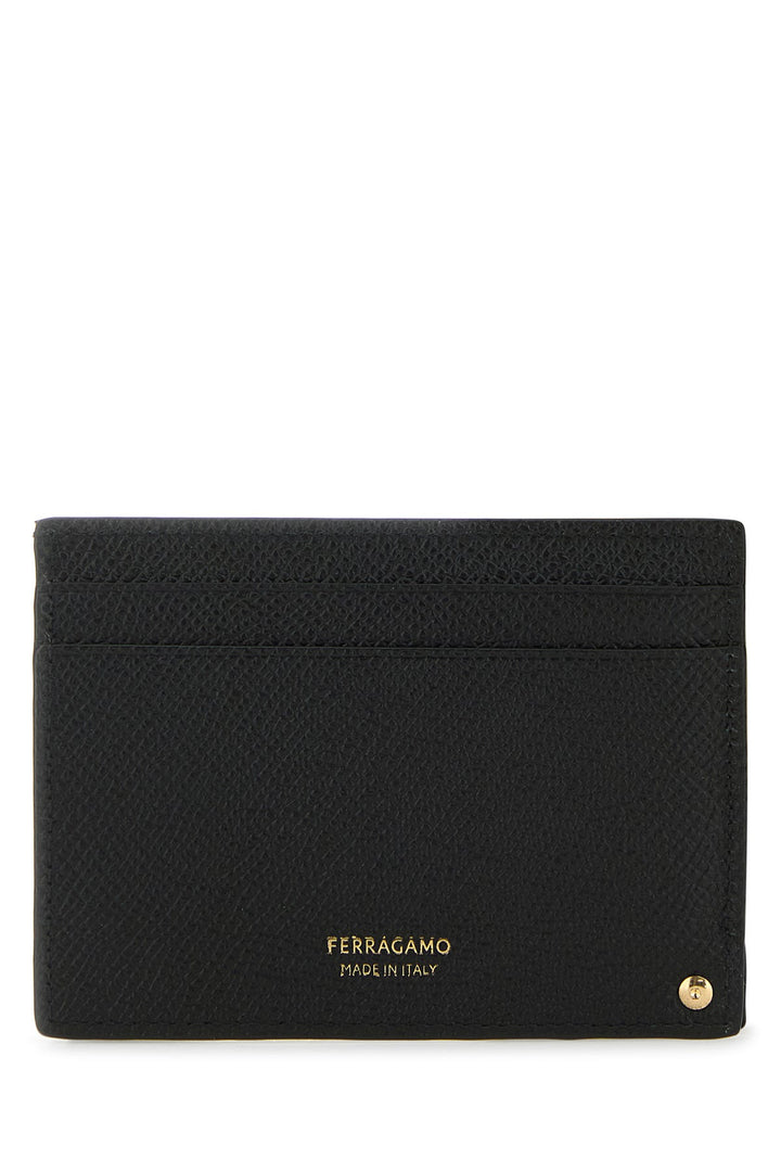 Black leather card holder