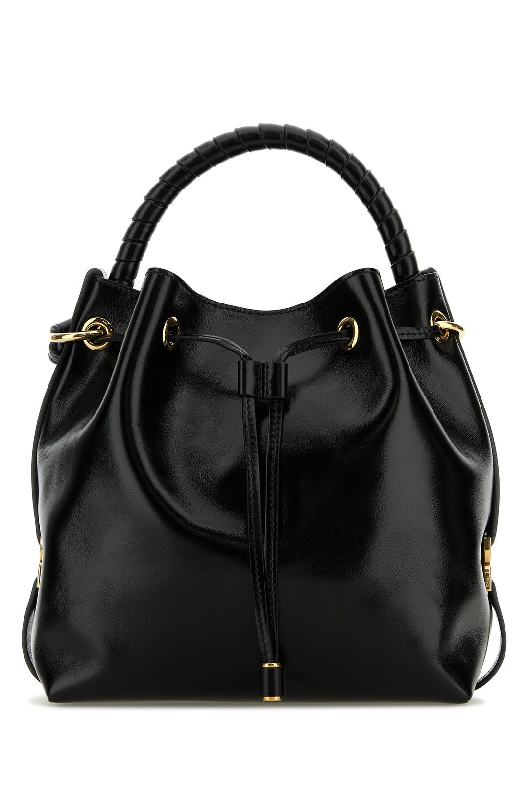 Black leather Marcie bucket bag