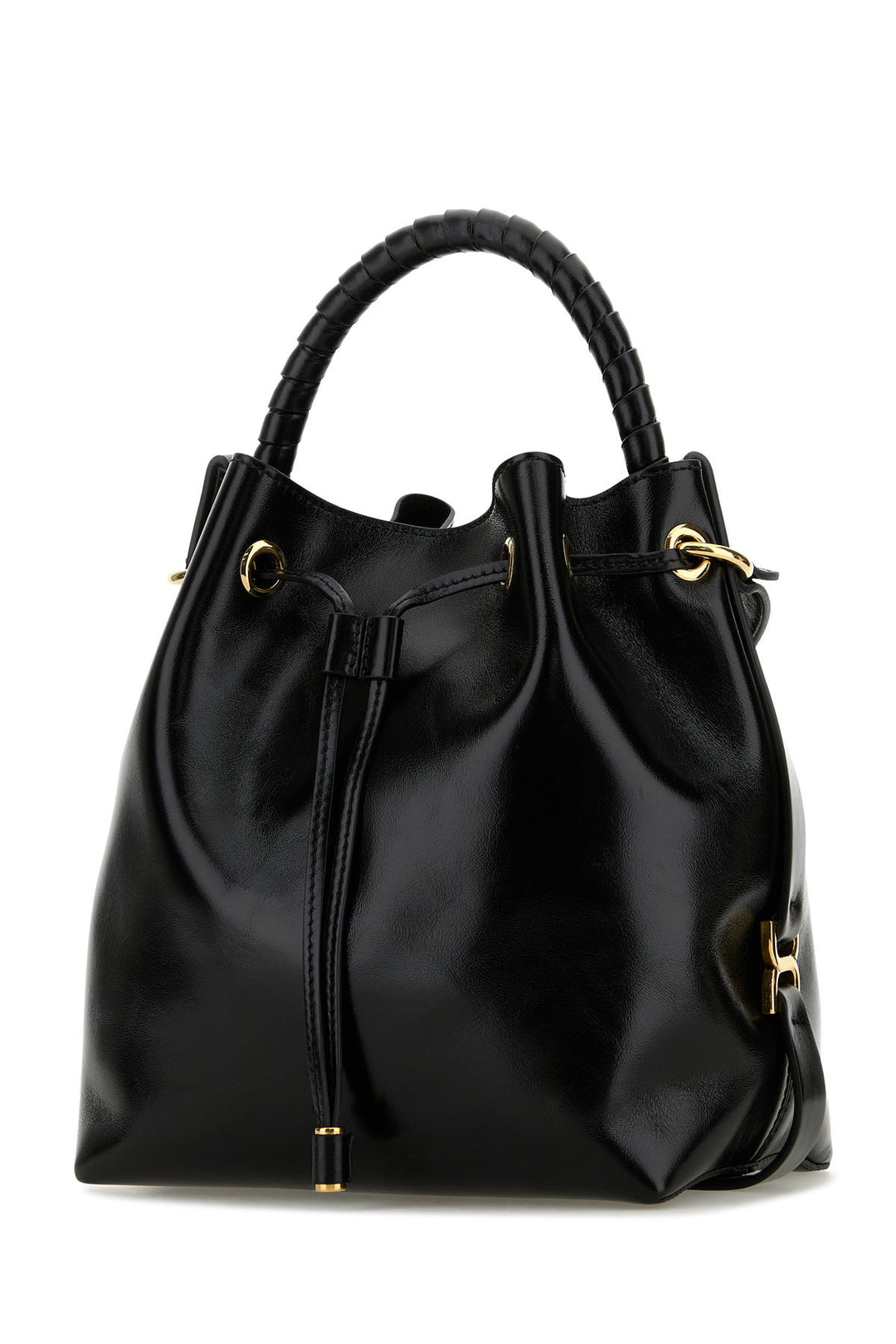 Black leather Marcie bucket bag