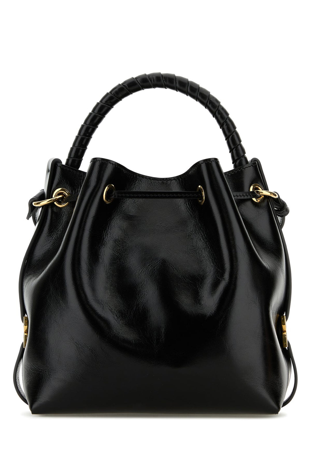 Black leather Marcie bucket bag