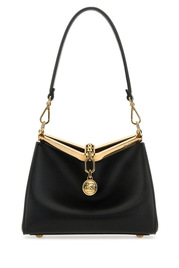 Black leather mini Vela handbag