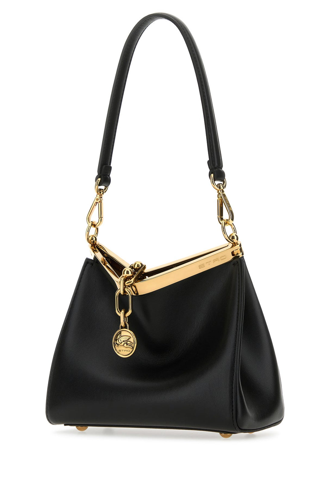 Black leather mini Vela handbag