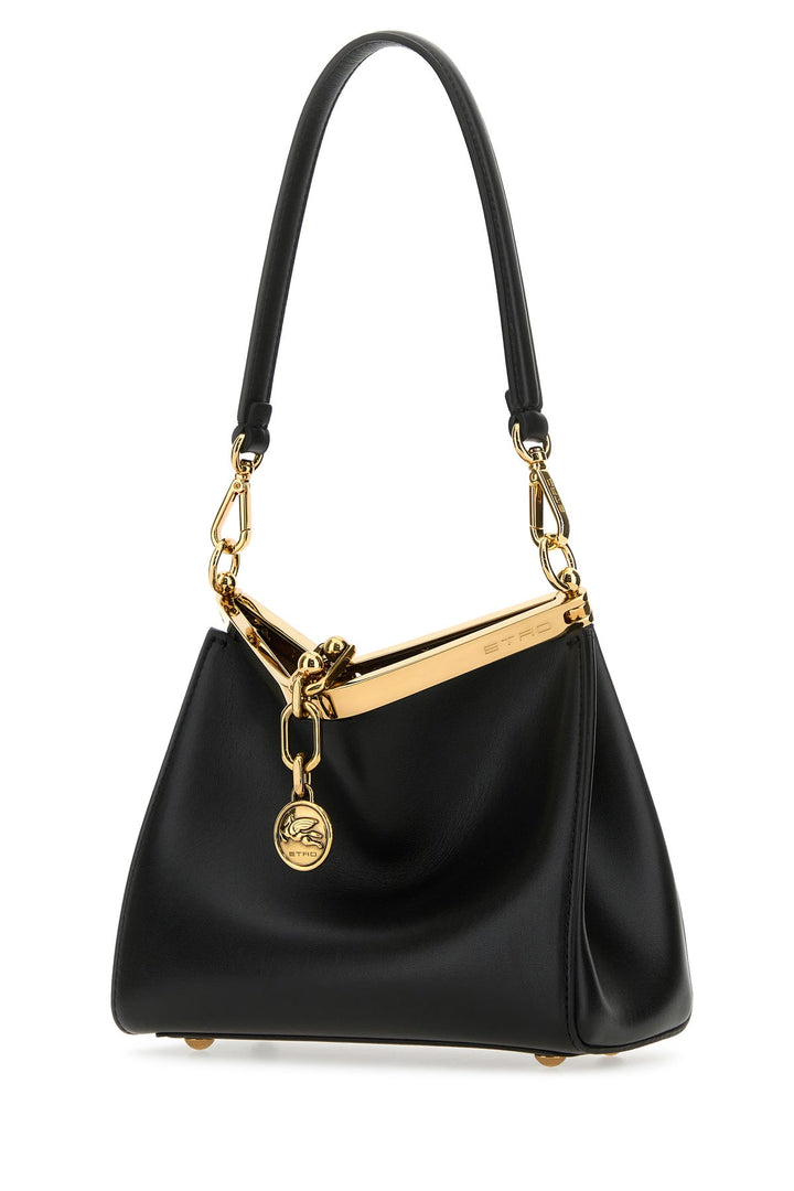 Black leather mini Vela handbag
