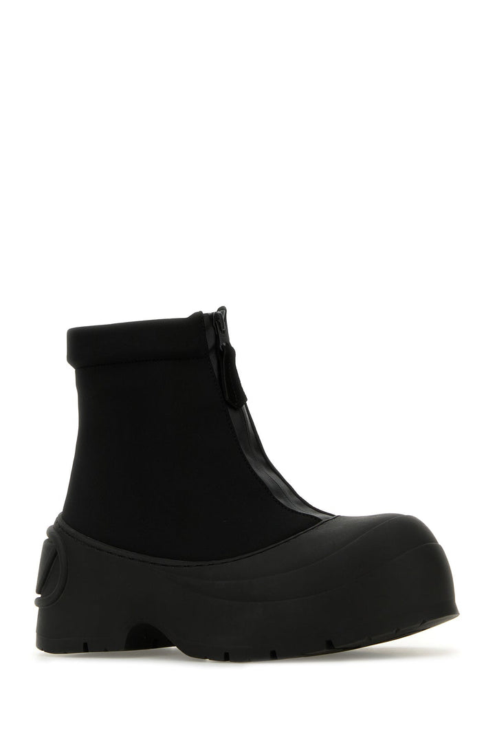 Black nylon D-Donald ankle boots