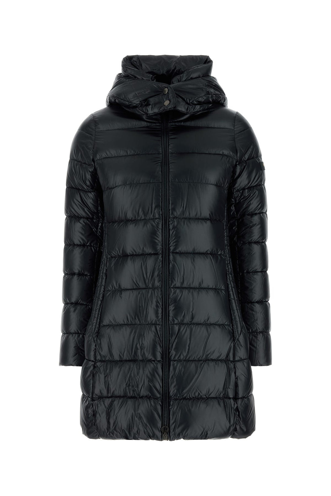 Black nylon down jacket