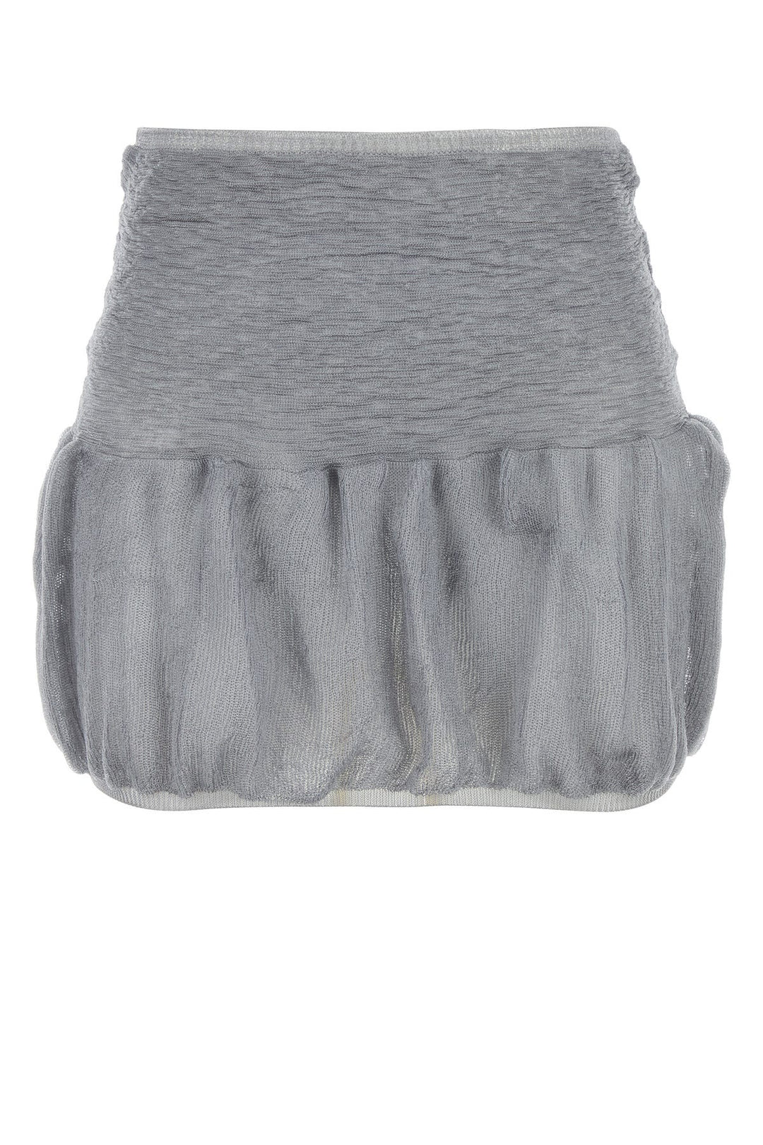 Silver polyester Pat mini skirt