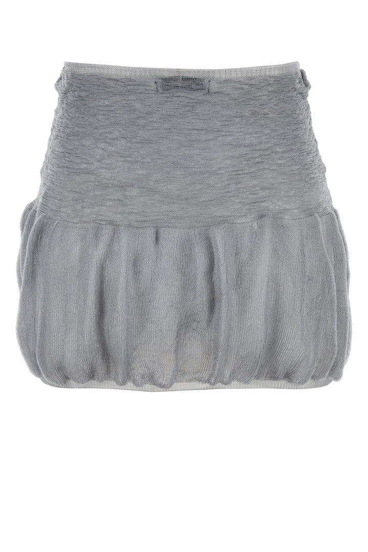 Silver polyester Pat mini skirt