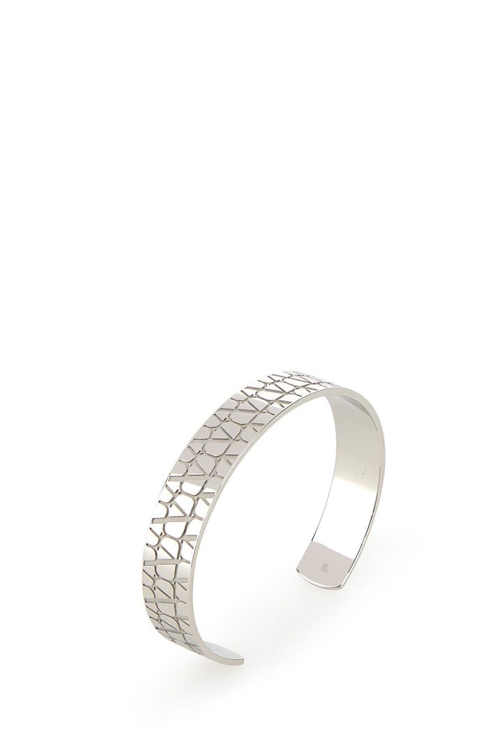 Silver metal VLogo bracelet