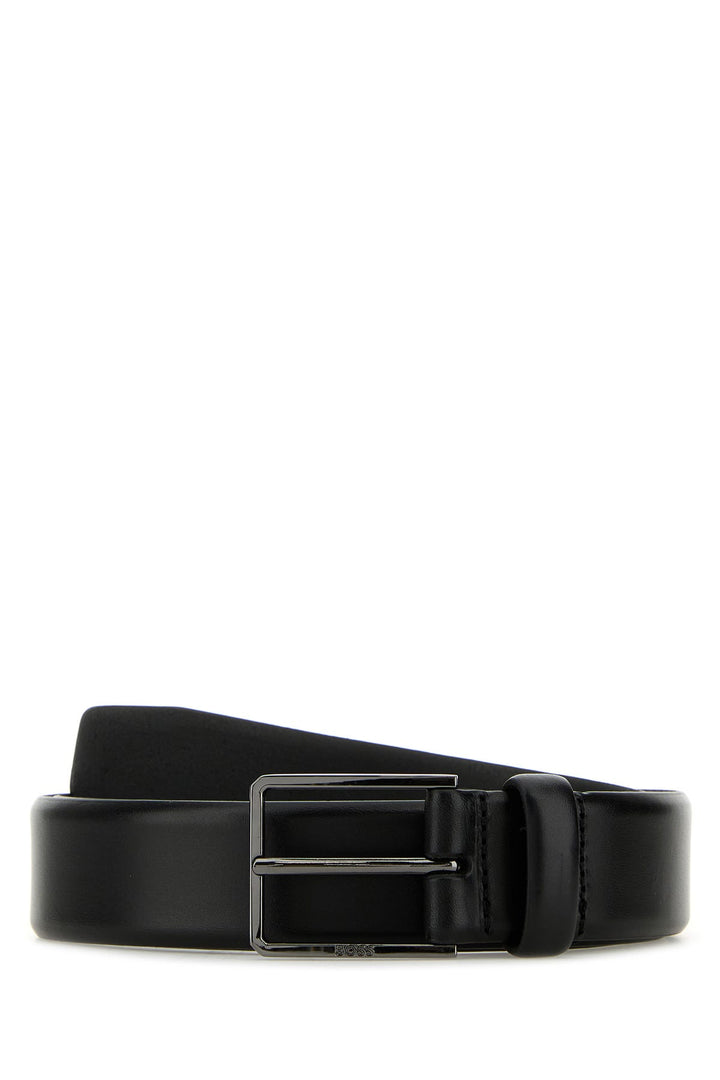 Black leather belt