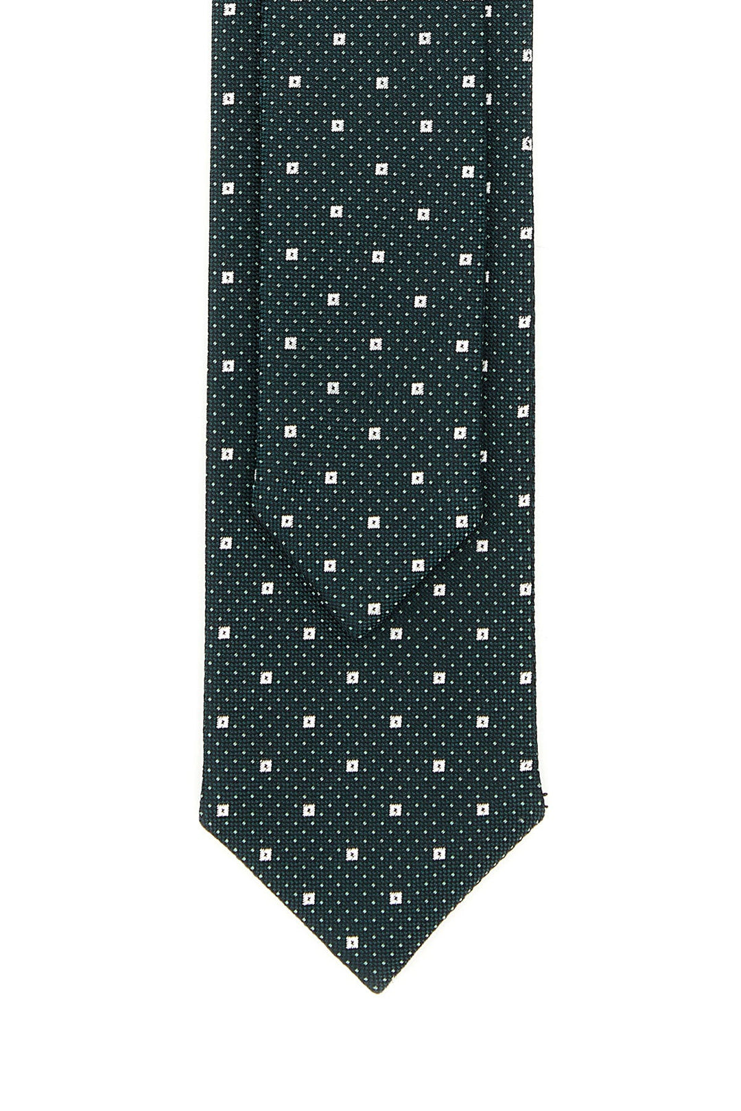 Embroidered silk blend tie