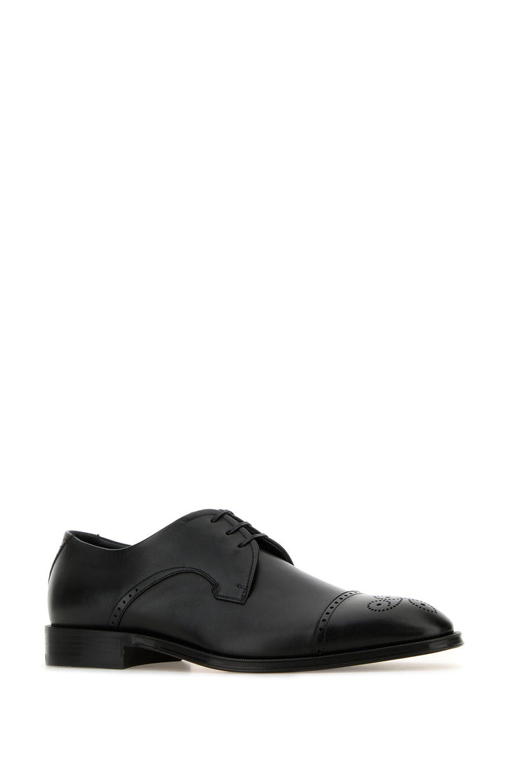 Black leather Derrek lace-up shoes
