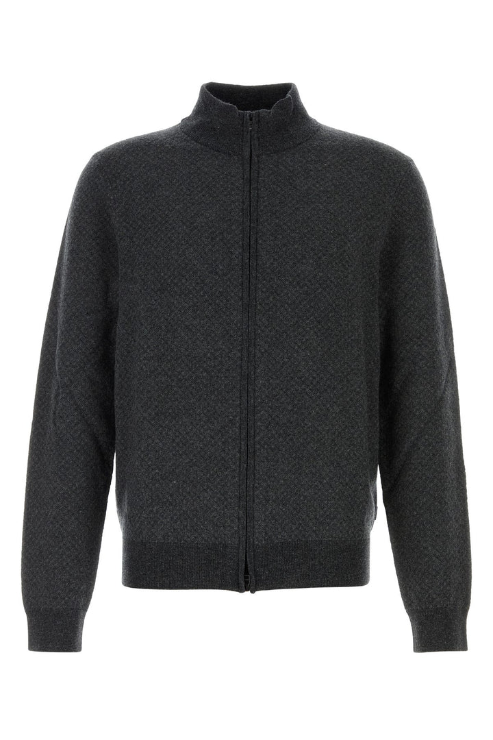 Charcoal wool blend Eltorno cardigan