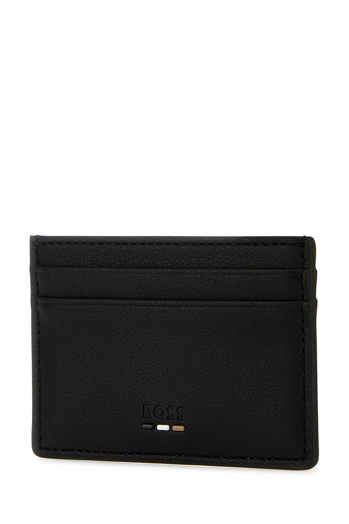 Black leather card holder