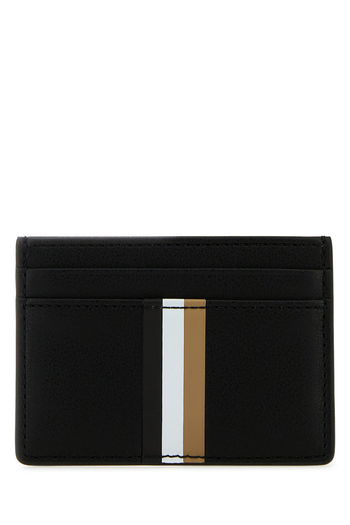 Black leather card holder