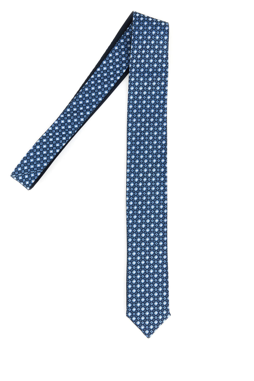 Embroidered silk blend tie