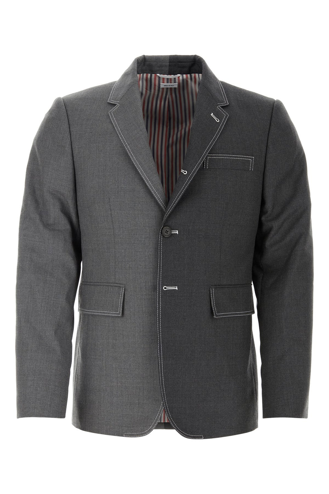 Two-tone twill blazer