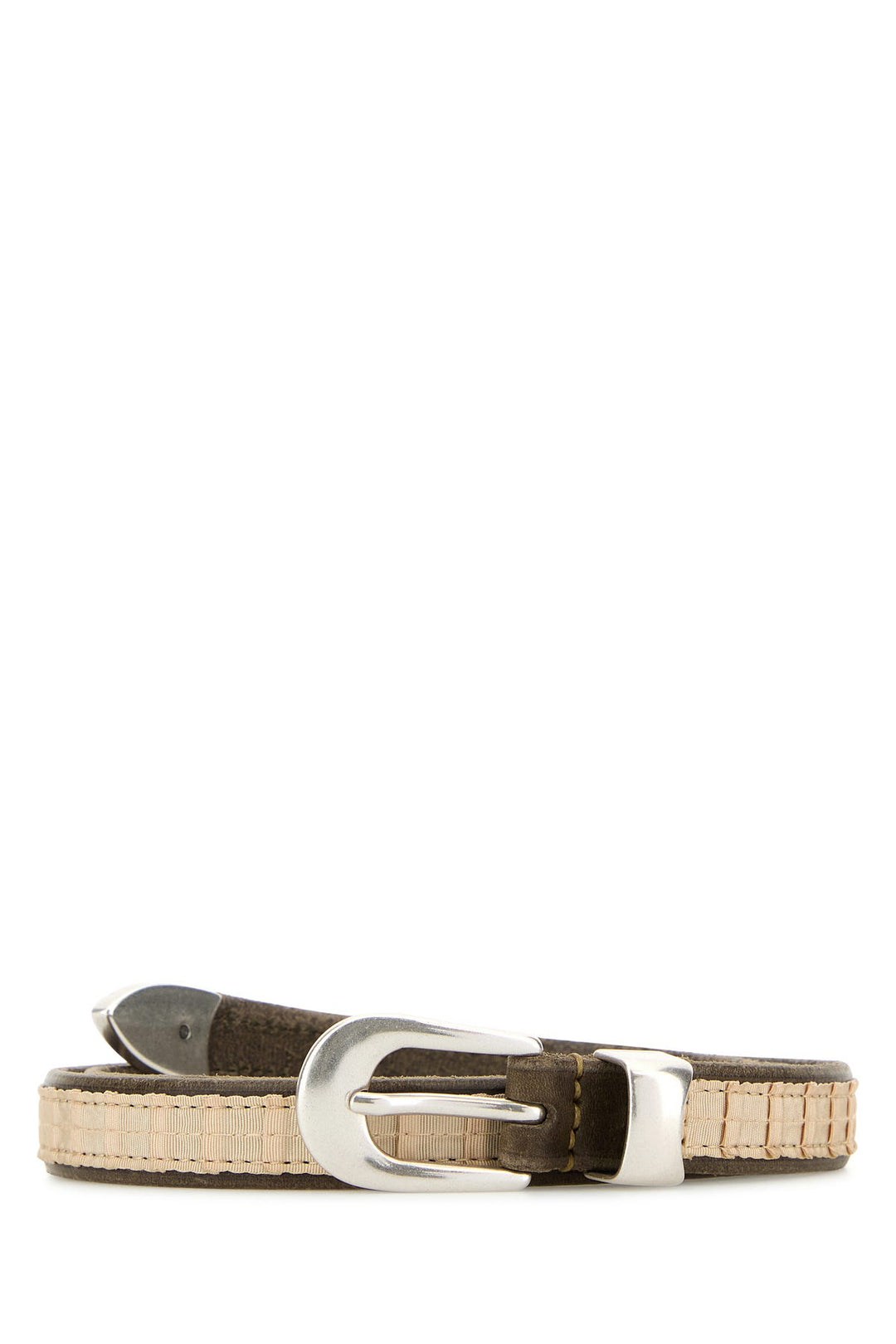 Two-tone suede belt