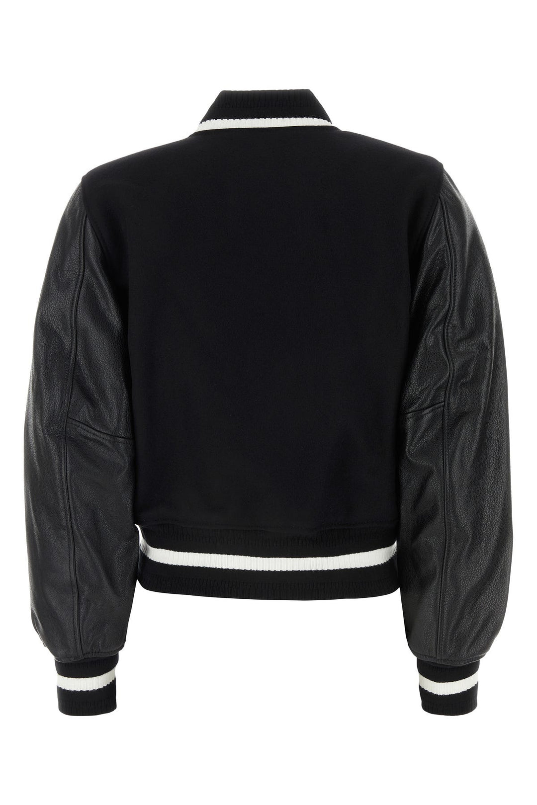 Black cotton blend bomber jacket