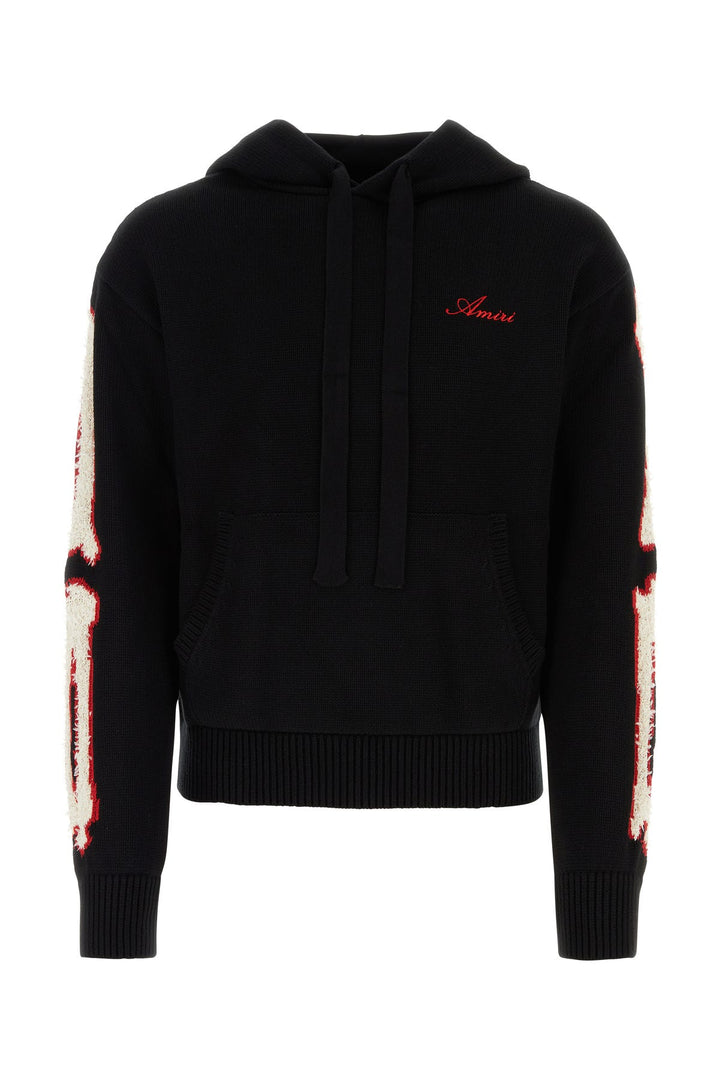 Black cotton blend sweatshirt