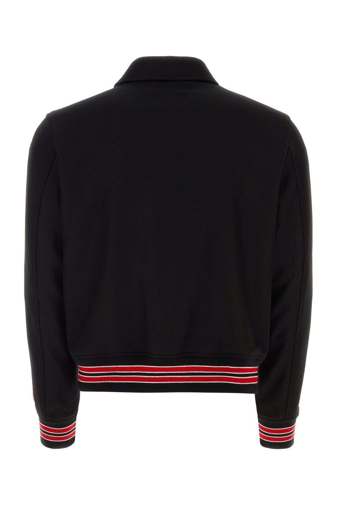 Black wool blend bomber jacket