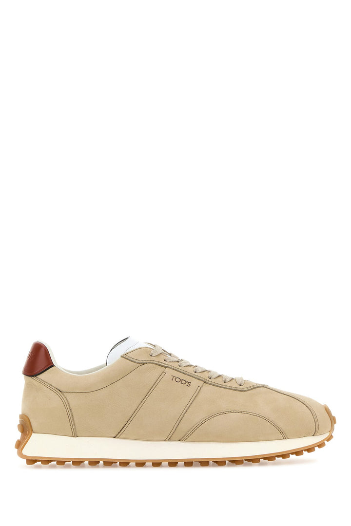 Beige leather sneakers