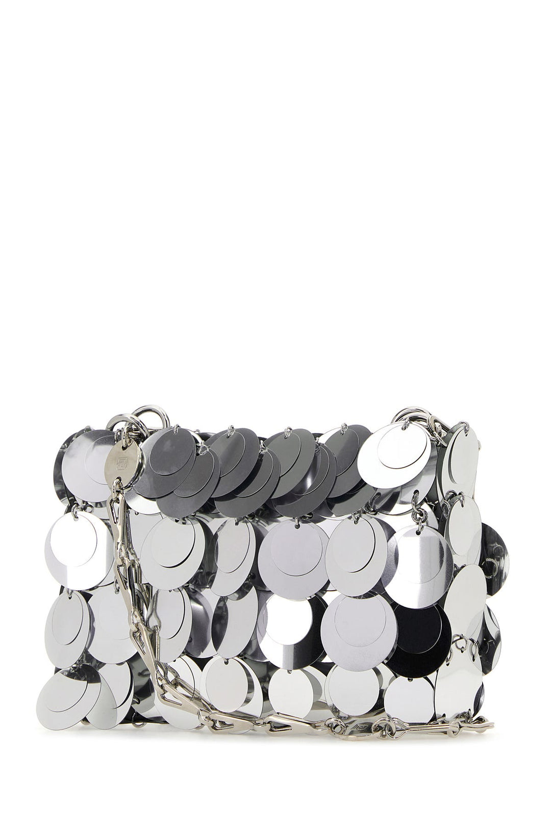 Silver maxi sequins nano shoulder bag
