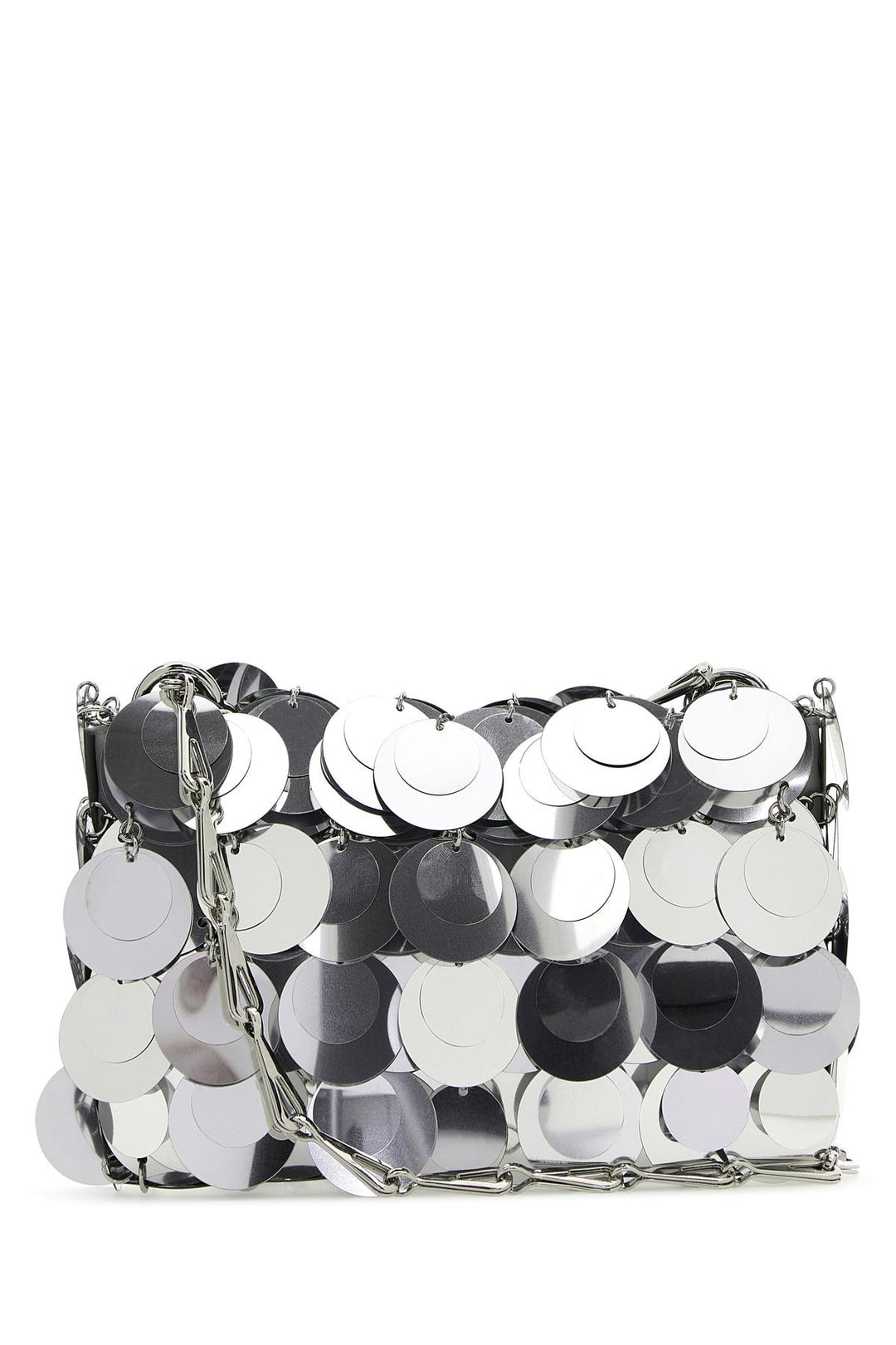 Silver maxi sequins nano shoulder bag
