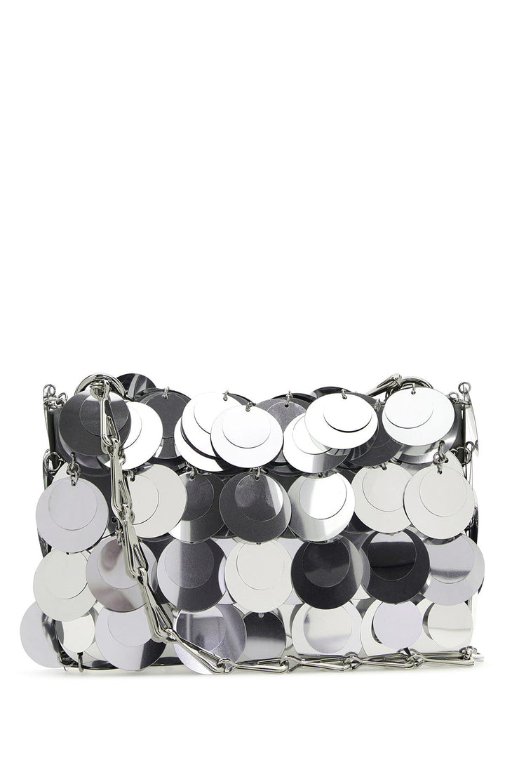 Silver maxi sequins nano shoulder bag