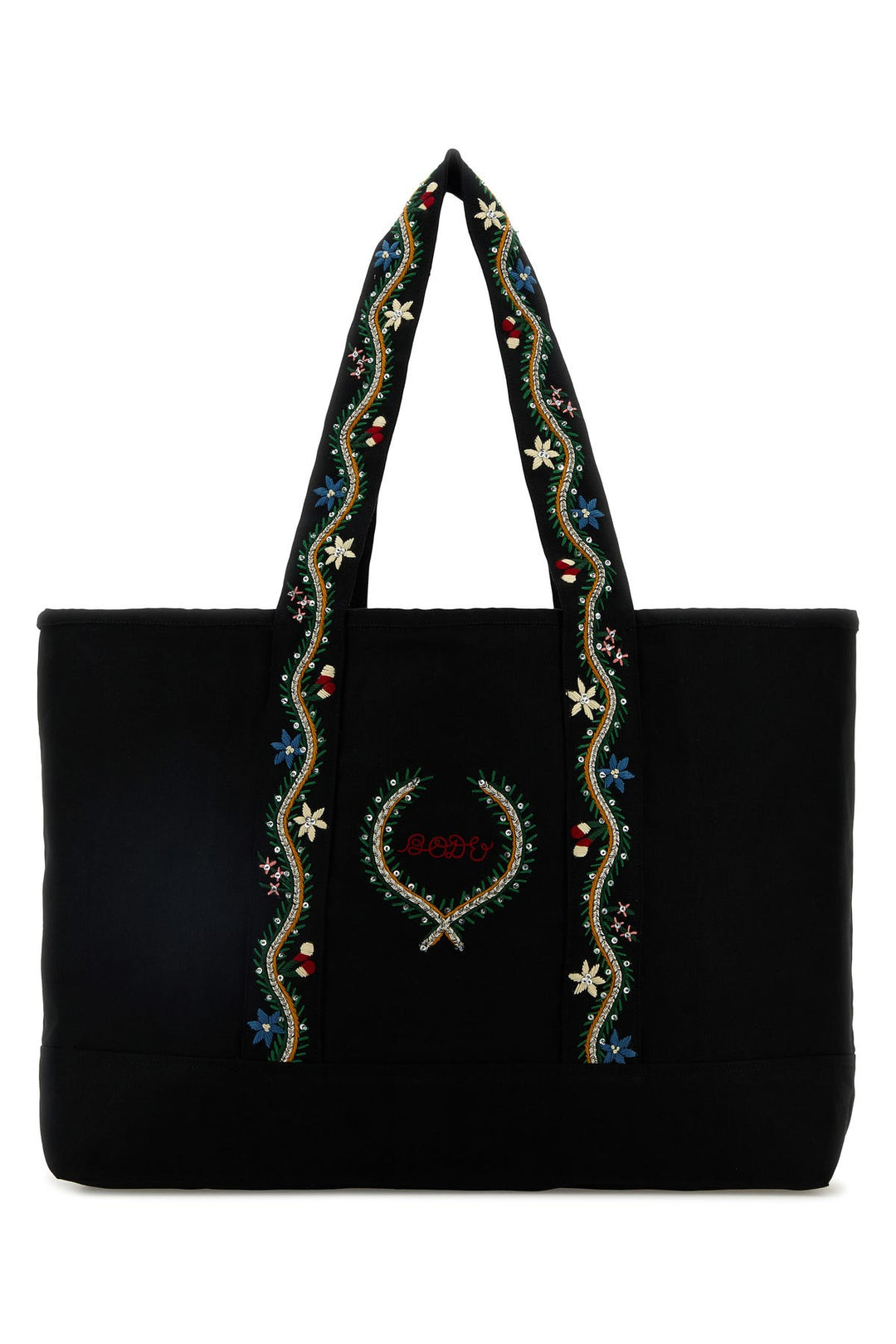 Black canvas shopping bag
