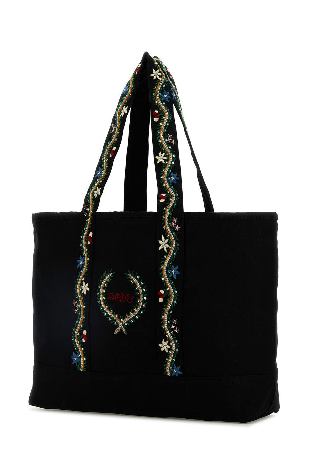 Black canvas shopping bag