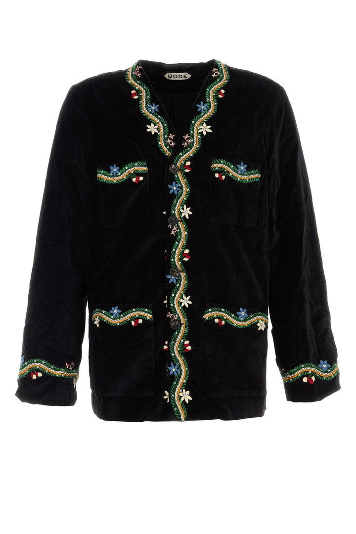 Black velvet cardigan