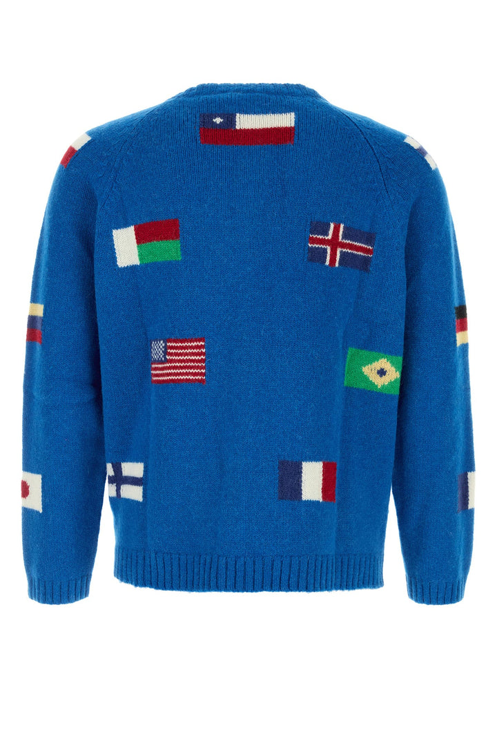 Electric blue alpaca blend Round-the-World cardigan