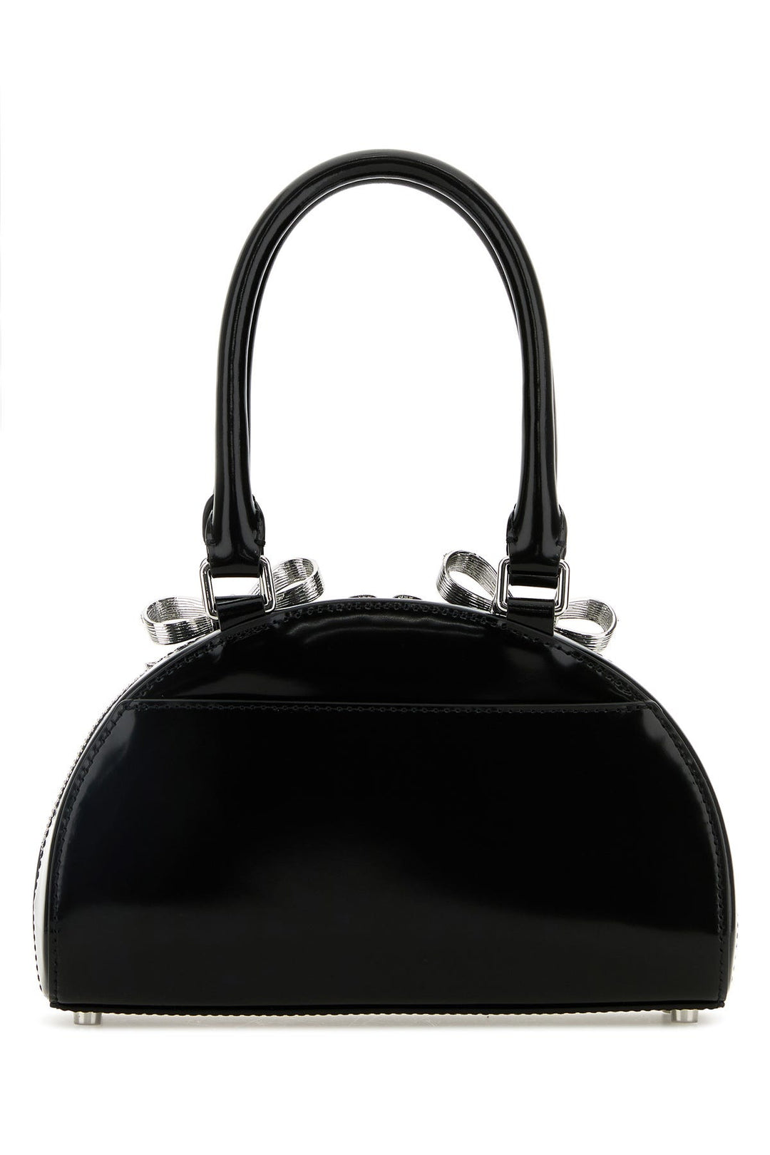 Black leather handbag