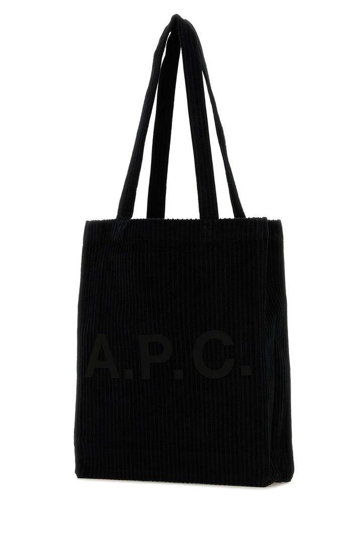 Black corduroy Lou shopping bag
