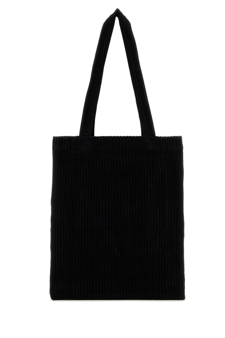 Black corduroy Lou shopping bag