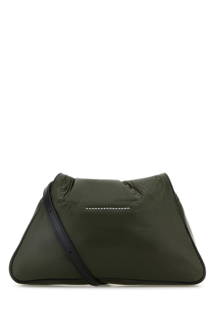 Army green nylon shoulder bag